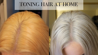 TONING BLEACHED HAIR AT HOME  Wella T18 [upl. by Nelli949]