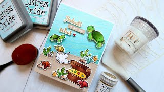 EASY Copic Coloring For Beginners  Underwater Scene Card Heffy Doodle amp CarlijnDesign [upl. by Blackmore]