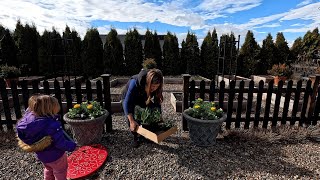 First Spring Containers amp More Flower Bed Clean Out 🌼🌿✂️ Garden Answer [upl. by Yznyl]