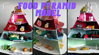 Food pyramid model making diy  DIY science project  3D  Rahini art and craft [upl. by Nodnahs115]