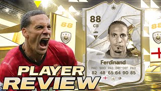 🔒88 ICON RIO FERDINAND PLAYER REVIEW  EA FC 24 ULTIMATE TEAM [upl. by Virgy]