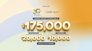 SORTEO DEDICADO A LOS 30 AÑOS DEL CENTRO NACIONAL DE REGISTROS [upl. by Melvina771]