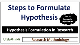 Hypothesis Formulation in Research 6 Steps to Formulate Hypothesis How to Formulate Hypothesis [upl. by Copeland]