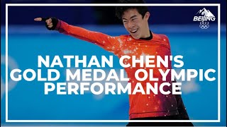 Nathan Chen wins first gold medal in free skate at Winter Olympics [upl. by Etaner]