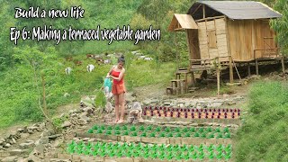 How to make a terraced garden to grow vegetables for the farm  farm life Ep6  Alone life [upl. by Haydon]