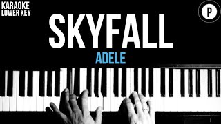 Adele  Skyfall Karaoke SLOWER Acoustic Piano Instrumental LOWER KEY [upl. by Guthrey]