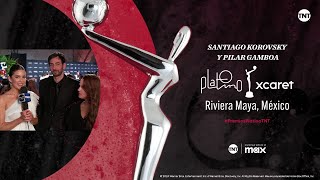 Santiago Korovsky y Pilar Gamboa en la alfombra roja de los Premios Platino® 2024 [upl. by Ruyam]