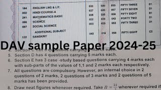 DAV Sample Paper class 8 202425 complete details solution class 8 DAV sample paper 202425 [upl. by Acnalb52]