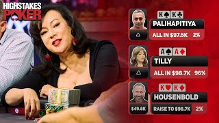 297600 ThreeWay AllIn Madness on High Stakes Poker [upl. by Rajiv]