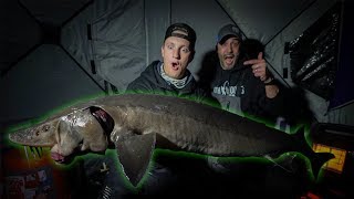 My BIGGEST FISH Ice Fishing Ice Camping [upl. by Aurie735]