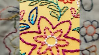 back stitch  hand embroidery tutorial  flower tutorial sunshine lifestyle [upl. by Ajdan]