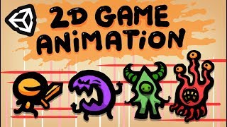 HOW TO MAKE 2D GAME ANIMATIONS IN UNITY  BEGINNER TUTORIAL [upl. by Aikkin]