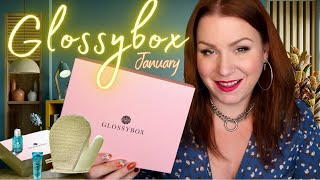 UNBOXING GLOSSYBOX JANUARY 2024 BEAUTY SUBSCRIPTION BOX new subs get an extra freebie [upl. by Aicenra100]