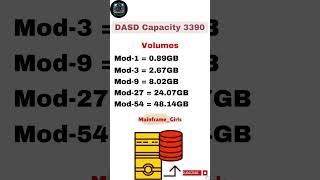 DASD Capacity 3390 Volume MODs supercomputer beginners tutorial viralvideo youtube dasd 3390 [upl. by Halley]