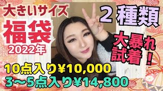 【大きいサイズ福袋2022年】大暴れ試着！1万円、1万4800円、２種類開封して試着する [upl. by Jempty]