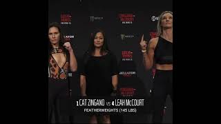 FACE OFF Cat Zingano vs Leah McCourt  Bellator 293 [upl. by Faber]