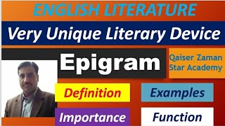 What is epigram in Literature Epigram definition function example importance Figure of Speech [upl. by Lenaj175]