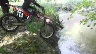 Honda CR125 Dirt Bike Deep Ravine Water Crossing [upl. by Brie723]