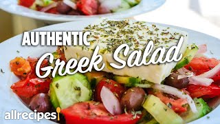 How to Make Authentic Greek Salad WithMe  At Home Recipes  Allrecipescom [upl. by Adnovoj]