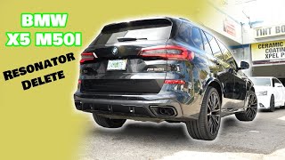 BMW X5 M50i Exhaust System  The Ultimate SUV  RESONATOR DELETE [upl. by Aivax893]