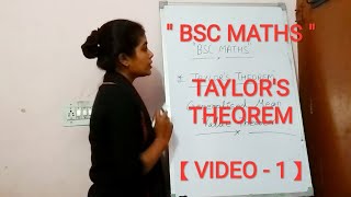 quotBSC MATHSquot  TAYLORS THEOREM  VIDEO 1 [upl. by Rodenhouse]