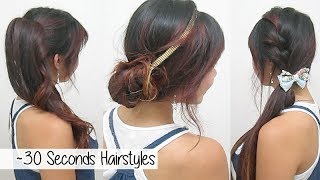 30 Seconds Hairstyles TIMED l Quick Cute amp Easy School Hairstyles [upl. by Suedama]