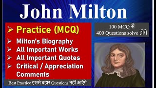 John Milton multiple choice Questions Learn how to answer every option get 400 questions on Milton [upl. by Esihcoc645]