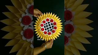 Yellow and red colour paper flower design craft ideas design [upl. by Okiam]