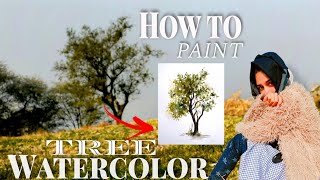 Watercolor Tree Painting For Beginners  Watercolor Illustration [upl. by Einaffets]