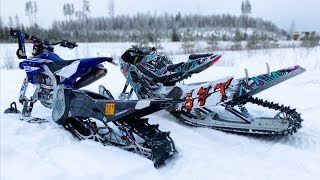 YAMAHA 450cc Snowbike Test Ride [upl. by Adnamas]