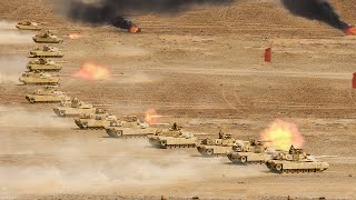 Massive Number of US M1 Tanks Conduct Insane Live Fire Drill in Desert [upl. by Camp]