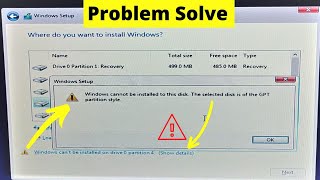 Windows cannot be installed on this Disk  How to fix Windows Cant be installed Problem [upl. by Riamo]