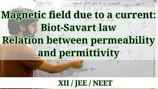 L02  Biot Savart law Relation between permeability and permittivity Boot Savart Law class 12 [upl. by Aidnyl471]