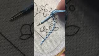 How to make a whipped back stitch embroidery beginnerembroidery learntoembroider howtoembroider [upl. by Ahsim]