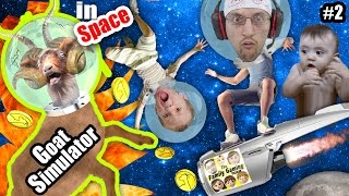 GOAT ON FIRE 🔥 FGTEEV Shawn Chase and Duddy play GOAT SIMULATOR in SPACE HA HA HA HA HA Part 2 [upl. by Harbed290]