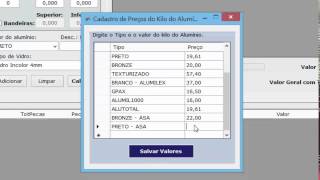 AlumiCalc  Cadastro Preco do Kilo [upl. by Ranice]
