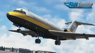 Real Airline Pilot flies the Just Flight Fokker F28  Full Flight and Preview [upl. by Ynehteb457]