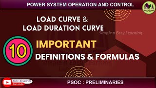 Important Definitions  Load Curve  Load Duration Curve  Power system operation and control  PSOC [upl. by Nwahsat]