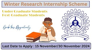 Apply Now  Research Internship 2024  IIT Dhanbad [upl. by Alvira]