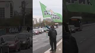 Serbian activists protested in Belgrade against the demolition of the Nazibuilt Old Sava Bridge [upl. by Enisamoht]