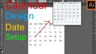 Calendar design Date setup in Illustrator 2022 [upl. by Mauve]