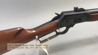 1041 Marlin Model 1894 quotSaddle Ringquot 44 Rem Mag Rifle Mfg 1971 October 18 2024 [upl. by Ffirahs]