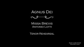 Missa Brevis Lotti  Agnus Dei Tenor rehearsal with VST voices [upl. by Mw]