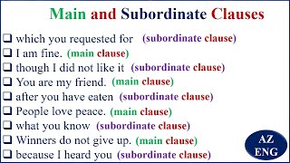 Main Subordinate and Coordinate Clauses [upl. by Eussoj]