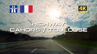 Scenic drive  Highway from Cahors to Toulouse  France  4k 60fps [upl. by Quickman534]