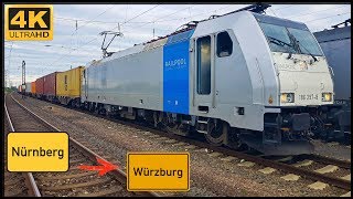 【4K】 Führerstandsmitfahrt Nürnberg Hafen nach Würzburg HBF über Neustadt an der AischKitzingen [upl. by Barboza]