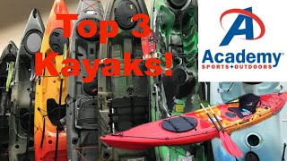 TOP 3 Kayaks from Academy for Kayak Fishing [upl. by Ydnil]