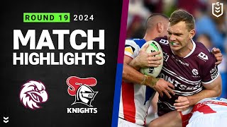 NRL 2024  Sea Eagles v Knights  Match Highlights [upl. by Nrehtak]