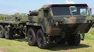 SOLD  US Marine Corps MK48 LVS MK18 Hydraulic Trailer Dragon Wagon Like HEMTT [upl. by Ahsenrad]