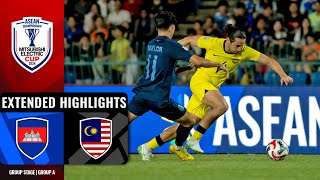 🇰🇭 Cambodia vs Malaysia 🇲🇾 ASEAN Mitsubishi Electric Cup 2024 Group Stage Extended Highlights [upl. by Stanhope]